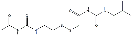 1-Acetyl-3-[2-[[(3-isobutylureido)carbonylmethyl]dithio]ethyl]urea Structure