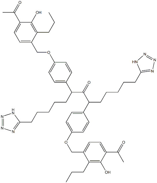 [4-(4-Acetyl-3-hydroxy-2-propylbenzyloxy)phenyl][6-(1H-tetrazol-5-yl)hexyl] ketone Structure