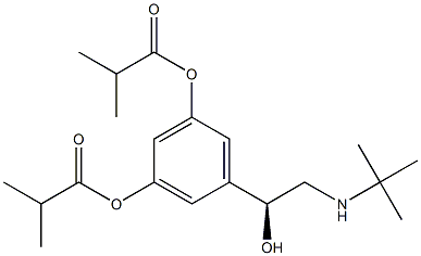 Bis(2-methylpropanoic acid)5-[(S)-2-[(1,1-dimethylethyl)amino]-1-hydroxyethyl]-1,3-phenylene ester 구조식 이미지