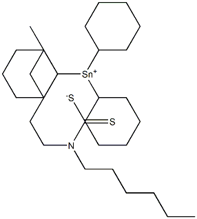 Dihexyldithiocarbamic acid tricyclohexyltin(IV) salt 구조식 이미지