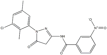 1-(3-Chloro-2,5-dimethylphenyl)-3-(3-nitrobenzoylamino)-5(4H)-pyrazolone 구조식 이미지