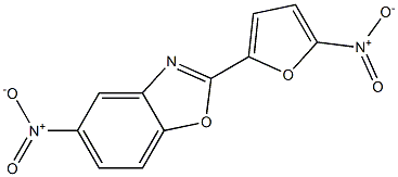 5-Nitro-2-(5-nitrofuran-2-yl)benzoxazole 구조식 이미지