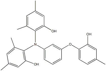 N,N-Bis(6-hydroxy-2,4-dimethylphenyl)-3-(2-hydroxy-4-methylphenoxy)benzenamine Structure