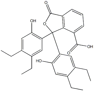 1,1-Bis(3,4-diethyl-6-hydroxyphenyl)-1,3-dihydro-3-oxoisobenzofuran-7-carboxylic acid 구조식 이미지