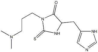 3-[3-(Dimethylamino)propyl]-5-[1H-imidazol-5-ylmethyl]-2-thioxoimidazolidin-4-one 구조식 이미지