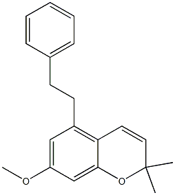 2,2-Dimethyl-7-methoxy-5-(2-phenylethyl)-2H-1-benzopyran 구조식 이미지