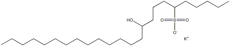 10-Hydroxytetracosane-6-sulfonic acid potassium salt Structure