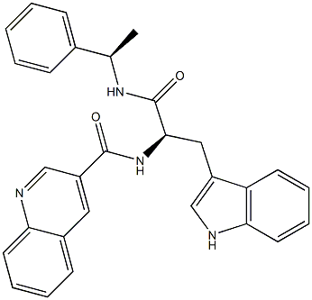 (2R)-3-(1H-Indol-3-yl)-2-(3-quinolinylcarbonylamino)-N-[(R)-1-phenylethyl]propanamide Structure