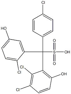 (4-Chlorophenyl)(2-chloro-5-hydroxyphenyl)(2,3-dichloro-6-hydroxyphenyl)methanesulfonic acid Structure