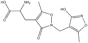 2-Amino-3-[[2,3-dihydro-2-(3-hydroxy-5-methyl-4-isoxazolylmethyl)-5-methyl-3-oxoisoxazol]-4-yl]propionic acid 구조식 이미지