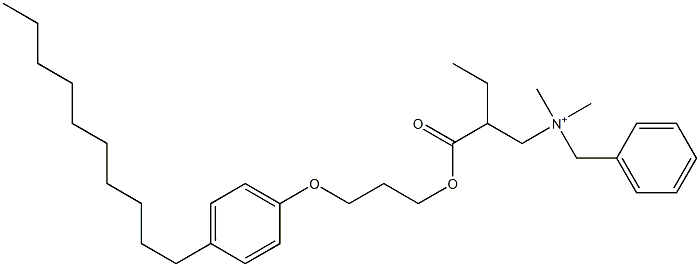 N,N-Dimethyl-N-benzyl-N-[2-[[3-(4-decylphenyloxy)propyl]oxycarbonyl]butyl]aminium 구조식 이미지