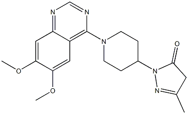 2-[1-(6,7-Dimethoxyquinazolin-4-yl)piperidin-4-yl]-5-methyl-2,4-dihydro-3-oxo-3H-pyrazole 구조식 이미지