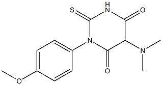 5-(Dimethylamino)-1-(p-methoxyphenyl)-2-thioxo-2,3-dihydropyrimidine-4,6(1H,5H)-dione 구조식 이미지