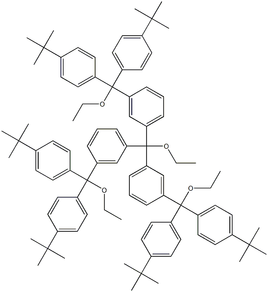 Tris[3-[bis(4-tert-butylphenyl)ethoxymethyl]phenyl]ethoxymethane 구조식 이미지