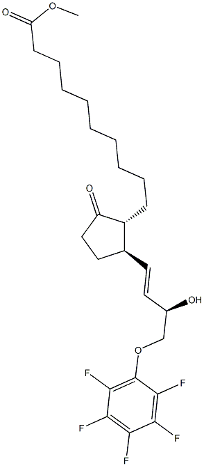 (13E,15R)-1-[2-(Methoxycarbonyl)ethyl]-15-hydroxy-16-(pentafluorophenoxy)-17,18,19,20-tetranorprost-13-en-9-one 구조식 이미지