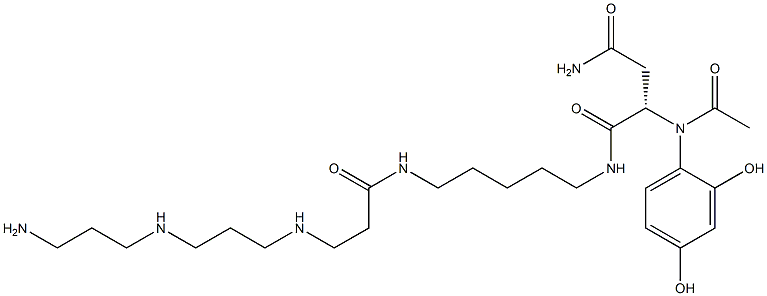 (2S)-N1-(7-Oxo-6,10,14,18-tetraazaoctadecan-1-yl)-2-[(2,4-dihydroxyphenyl)acetylamino]succinamide Structure