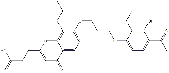 7-[3-(4-Acetyl-3-hydroxy-2-propylphenoxy)propoxy]-4-oxo-8-propyl-4H-1-benzopyran-2-propionic acid Structure