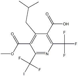 6-(Trifluoromethyl)-2-(iododifluoromethyl)-4-isobutylpyridine-3,5-di(carboxylic acid methyl) ester 구조식 이미지