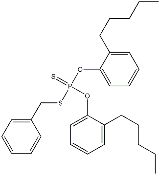 Dithiophosphoric acid O,O-bis(2-pentylphenyl)S-benzyl ester 구조식 이미지