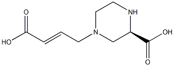 (2R)-4-[(E)-3-Carboxy-2-propenyl]piperazine-2-carboxylic acid 구조식 이미지