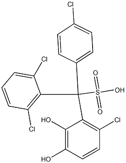 (4-Chlorophenyl)(2,6-dichlorophenyl)(6-chloro-2,3-dihydroxyphenyl)methanesulfonic acid 구조식 이미지