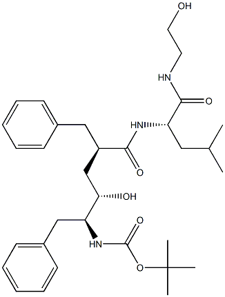 (2S)-2-[[(2R,4S,5S)-5-(tert-Butoxycarbonylamino)-2-benzyl-4-hydroxy-6-phenylhexanoyl]amino]-N-(2-hydroxyethyl)-4-methylpentanamide 구조식 이미지