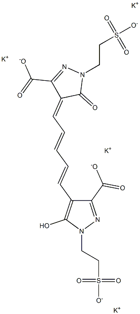 2-[3-Carboxy-4-[5-[3-carboxy-5-oxo-1-(2-sulfoethyl)-2-pyrazolin-4-ylidene]-1,3-pentadienyl]-5-hydroxy-1H-pyrazol-1-yl]ethane-1-sulfonic acid tetrapotassium salt 구조식 이미지