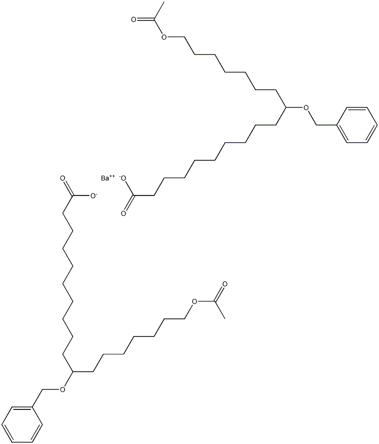 Bis(11-benzyloxy-18-acetyloxystearic acid)barium salt Structure