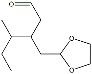 3-[(1,3-Dioxolan-2-yl)methyl]-4-methylhexanal 구조식 이미지