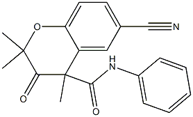 6-Cyano-3,4-dihydro-2,2,4-trimethyl-3-oxo-N-phenyl-2H-1-benzopyran-4-carboxamide Structure