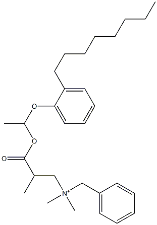 N,N-Dimethyl-N-benzyl-N-[2-[[1-(2-octylphenyloxy)ethyl]oxycarbonyl]propyl]aminium 구조식 이미지