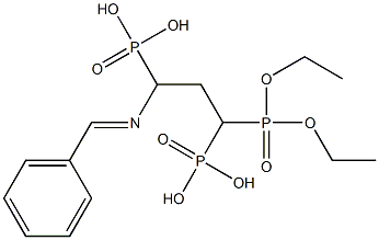 [3-(Benzylideneamino)propane-1,1,3-triyl]tris(phosphonic acid diethyl) ester 구조식 이미지