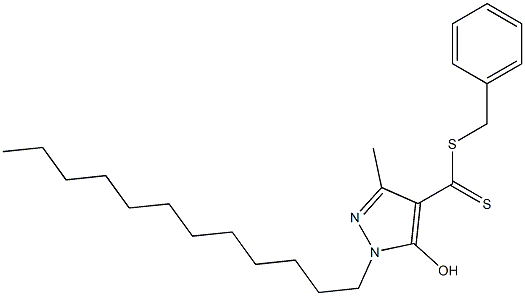 1-Dodecyl-3-methyl-5-hydroxy-1H-pyrazole-4-dithiocarboxylic acid benzyl ester 구조식 이미지