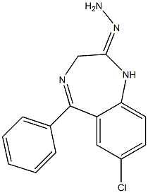 7-Chloro-5-phenyl-1,3-dihydro-2H-1,4-benzodiazepin-2-one hydrazone 구조식 이미지