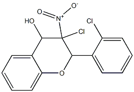 3-Chloro-3,4-dihydro-4-hydroxy-3-nitro-2-(2-chlorophenyl)-2H-1-benzopyran 구조식 이미지