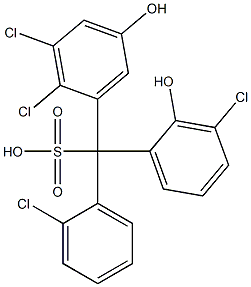 (2-Chlorophenyl)(3-chloro-2-hydroxyphenyl)(2,3-dichloro-5-hydroxyphenyl)methanesulfonic acid Structure