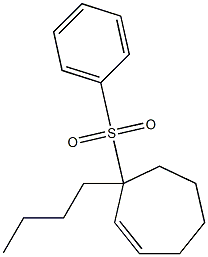 3-Butyl-3-(phenylsulfonyl)cycloheptene Structure