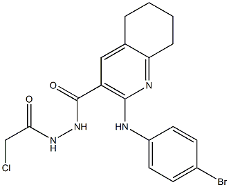 N'-[2-Chloroacetyl]-2-[(4-bromophenyl)amino]-5,6,7,8-tetrahydroquinoline-3-carbohydrazide 구조식 이미지