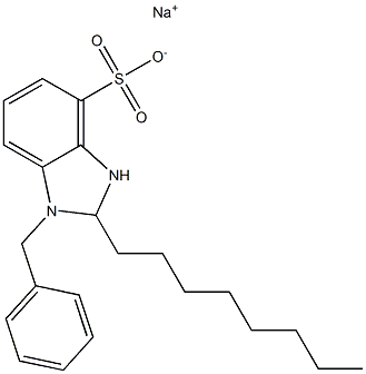 1-Benzyl-2,3-dihydro-2-octyl-1H-benzimidazole-4-sulfonic acid sodium salt Structure
