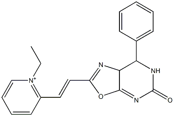 1-Ethyl-2-[2-[[5,6,7,7a-tetrahydro-5-oxo-7-phenyloxazolo[5,4-d]pyrimidin]-2-yl]ethenyl]pyridinium 구조식 이미지