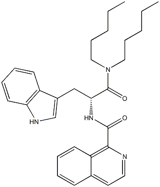 (R)-2-(1-Isoquinolinylcarbonylamino)-3-(1H-indol-3-yl)-N,N-dipentylpropanamide 구조식 이미지