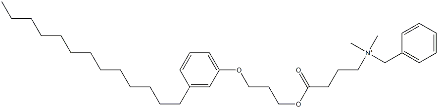 N,N-Dimethyl-N-benzyl-N-[3-[[3-(3-tridecylphenyloxy)propyl]oxycarbonyl]propyl]aminium 구조식 이미지