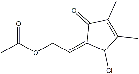 5-[(E)-2-Acetyloxyethylidene]-4-chloro-2,3-dimethyl-2-cyclopenten-1-one Structure