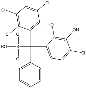 (4-Chloro-2,3-dihydroxyphenyl)(2,3,5-trichlorophenyl)phenylmethanesulfonic acid 구조식 이미지