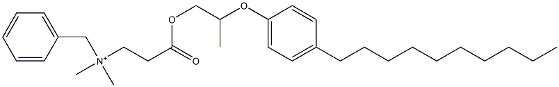 N,N-Dimethyl-N-benzyl-N-[2-[[2-(4-decylphenyloxy)propyl]oxycarbonyl]ethyl]aminium 구조식 이미지