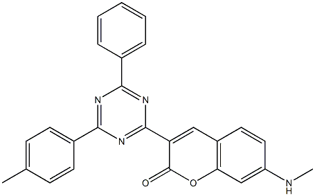 3-[6-Phenyl-4-(4-methylphenyl)-1,3,5-triazin-2-yl]-7-(methylamino)coumarin Structure