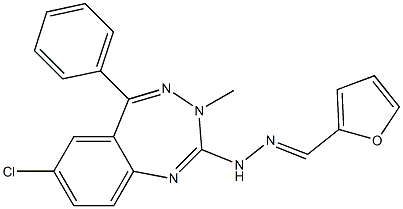 Furan-2-carbaldehyde (7-chloro-5-phenyl-3-methyl-3H-1,3,4-benzotriazepin-2-yl)hydrazone Structure