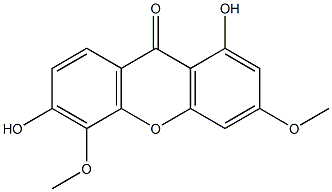 1,6-Dihydroxy-3,5-dimethoxy-9H-xanthene-9-one Structure