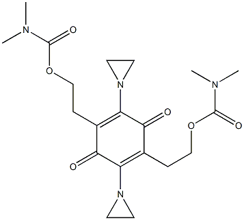 Bis(dimethylcarbamic acid)[2,5-bis(1-aziridinyl)-3,6-dioxo-1,4-cyclohexadiene-1,4-diyl]bisethylene ester Structure