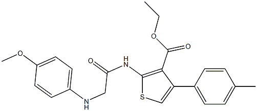 2-[[[(4-Methoxyphenyl)amino]acetyl]amino]-4-(4-methylphenyl)thiophene-3-carboxylic acid ethyl ester Structure